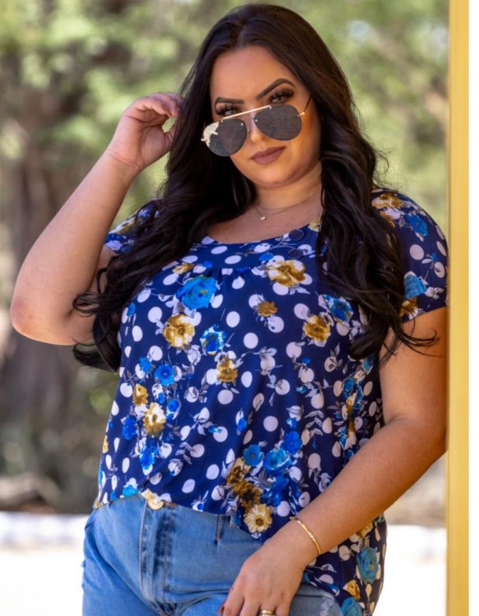 BLUSA DE MANGA COM 4 BOTÕES - TAM GG