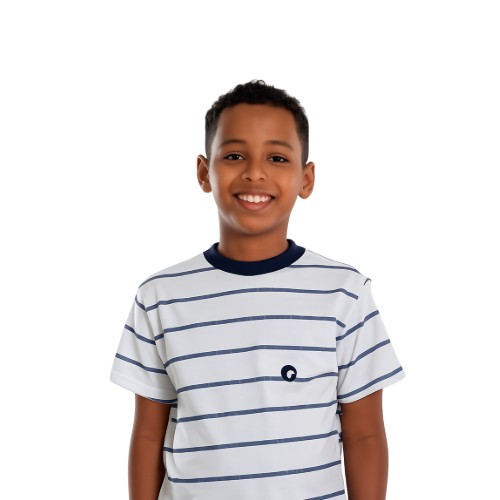 CAMISETA INFANTIL PREMIUM LISTRA TRACEJADO MASCULINA