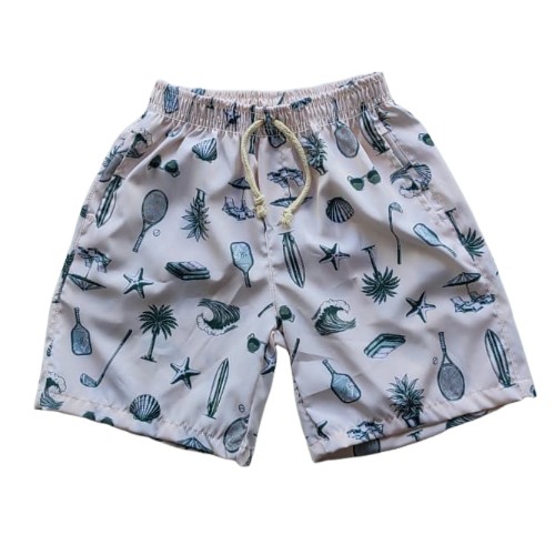 SHORT DE TACTEL ESTAMPADO COM ELASTANO JUVENIL MASCULINO