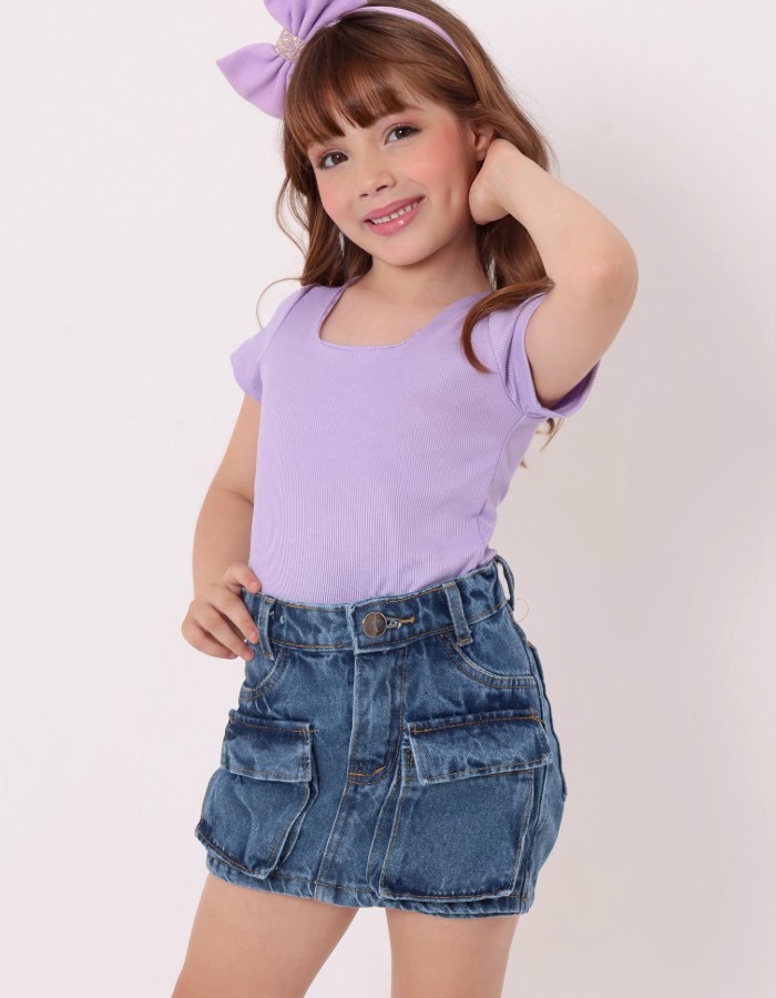 SHORT SAIA JEANS INFANTIL DESGRADEADO