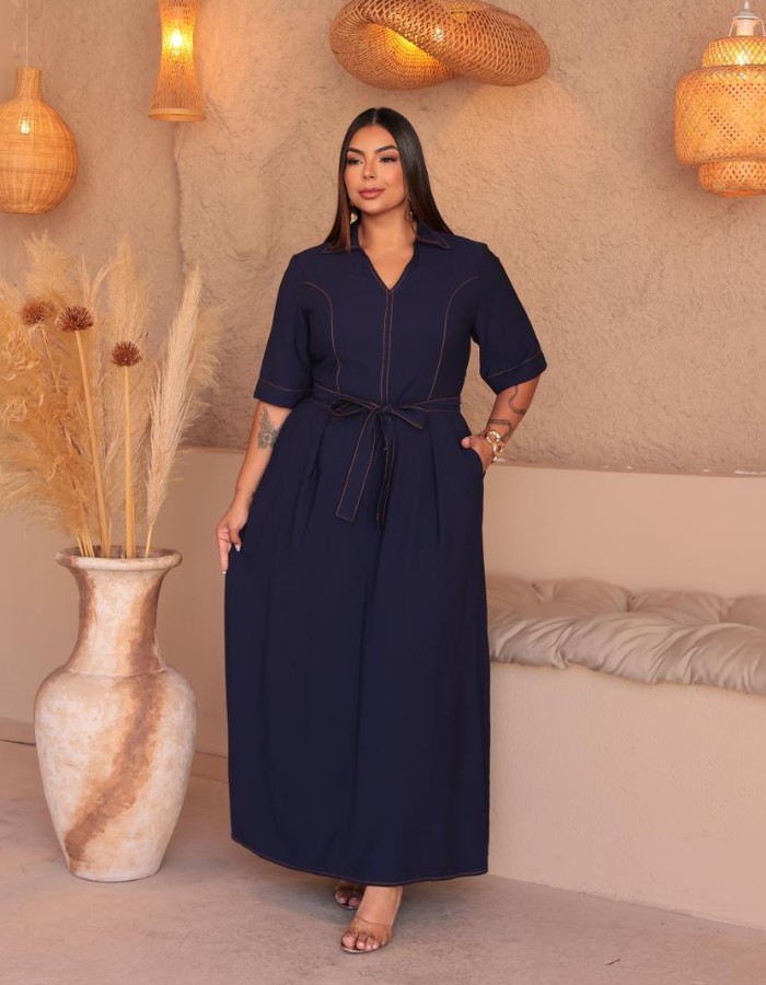 VESTIDO LONGO C/ FAIXA