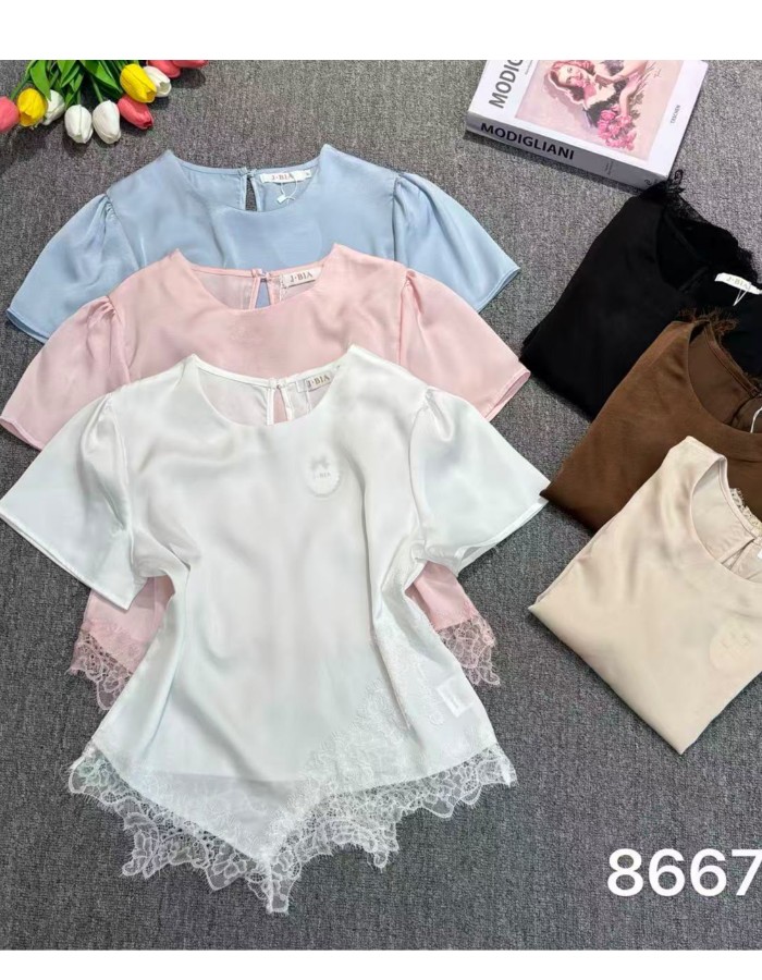 BLUSA CREPE SEDA C/ RENDA