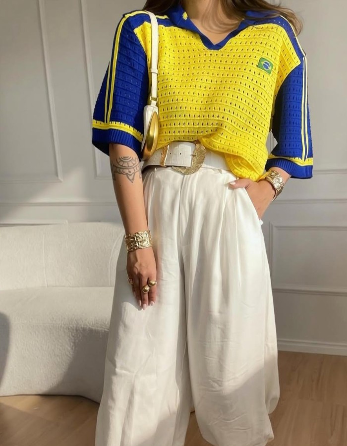 Blusa Brasil gola polo