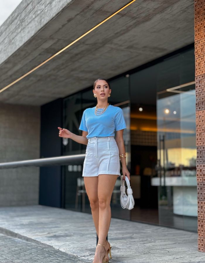 T-SHIRT ZARA AZUL BEBÊ