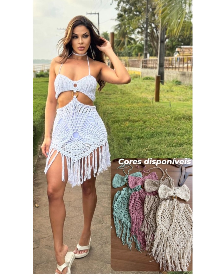 VESTIDO CROCHE TOP + DESFIADO
