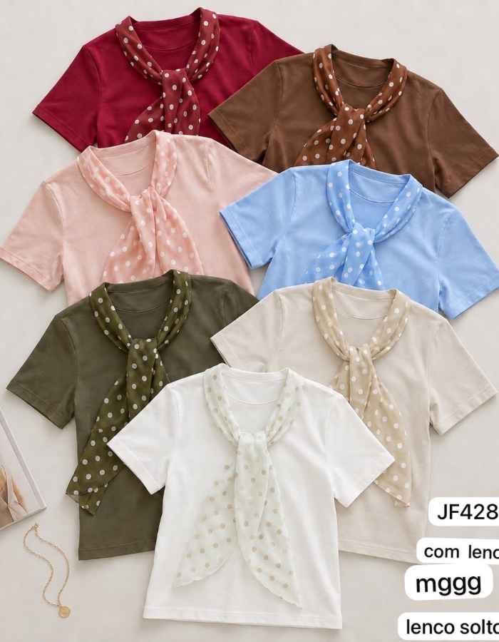 Blusa lenço  poá