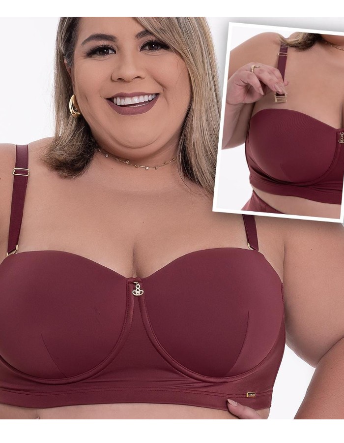 SUTIÃ PLUS SIZE TOMARA QUE CAIA MEIA-TAÇA DE CETINETE REF: 378 1067