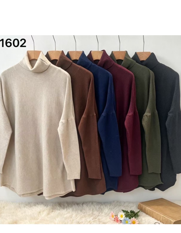 Poncho modal gola alta 