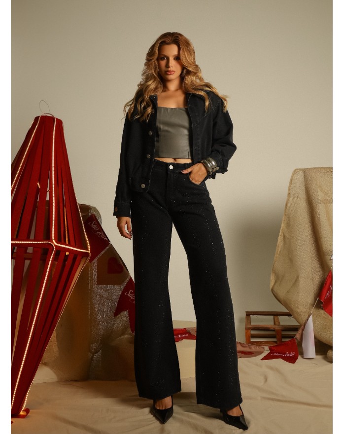 Calça brilho preto