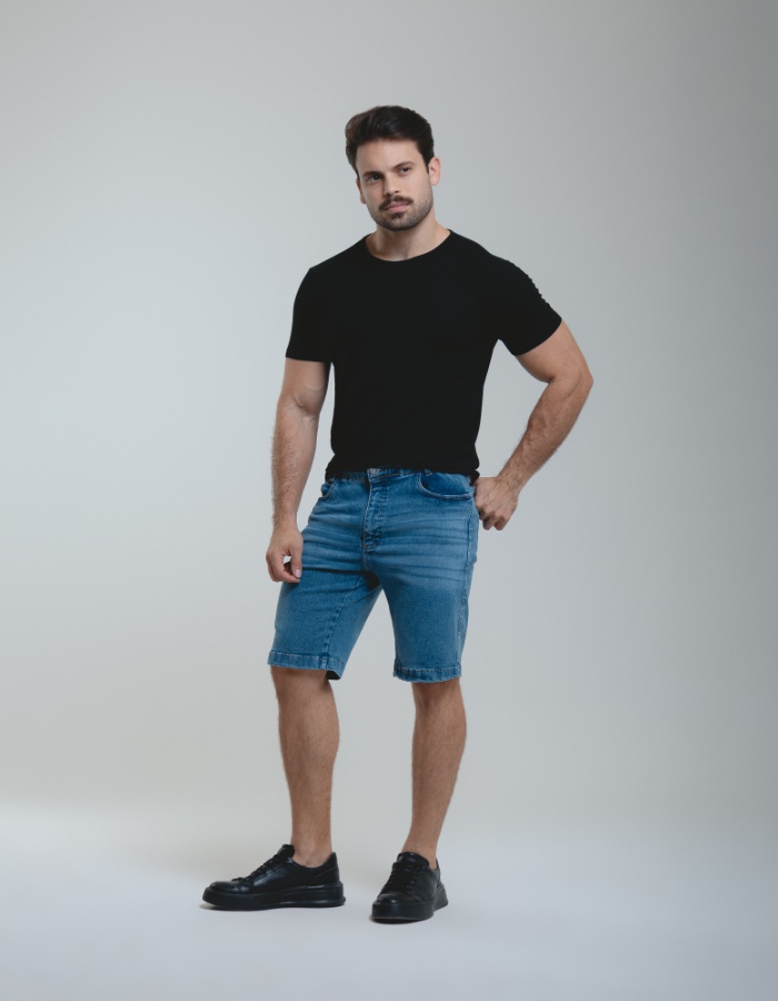 Bermuda jeans médio