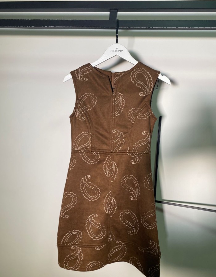 VESTIDO SUEDE BORDADO