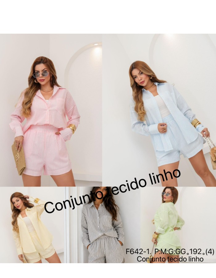 CONJUNTO DE LINHO LISTRADO