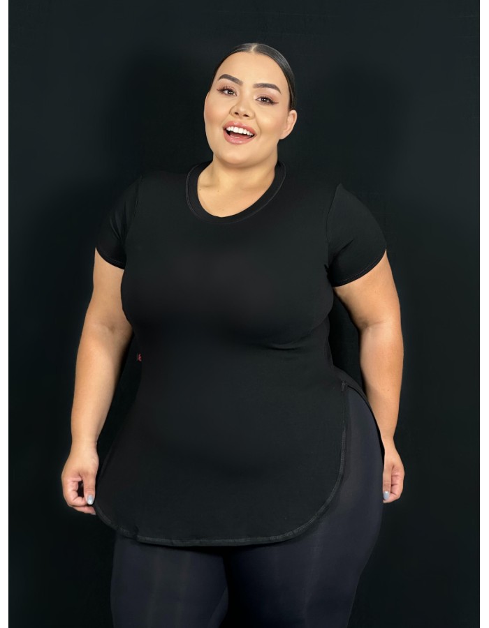 LONGLINE PLUS SIZE Com abertura lateral - BASICA 
