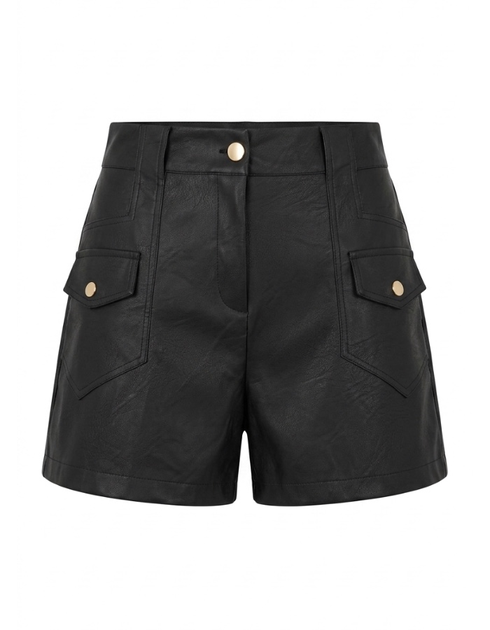 Short couro bolso 