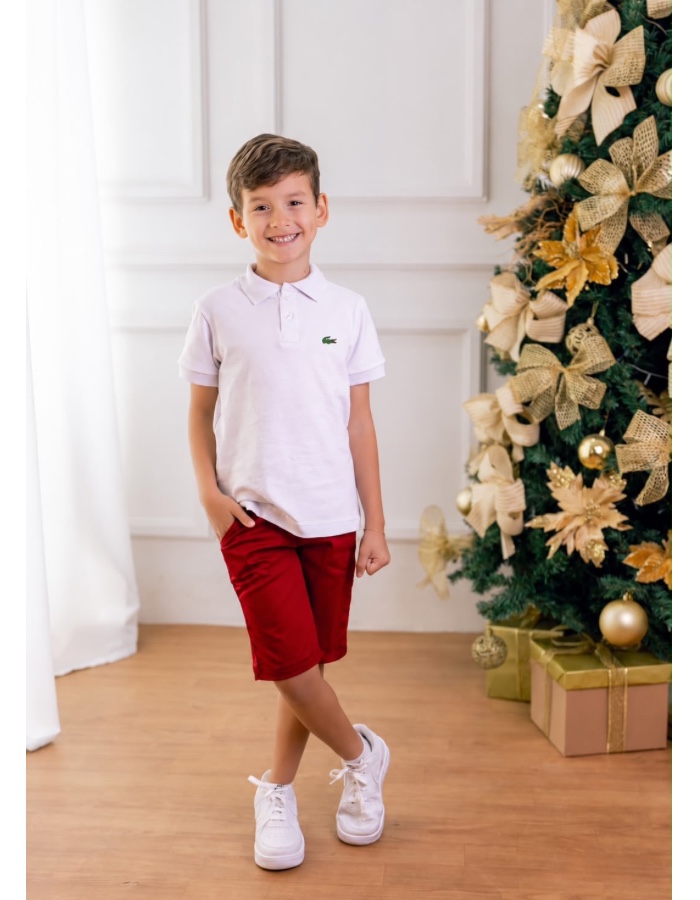 Conjunto polo piquet e bermuda brim 