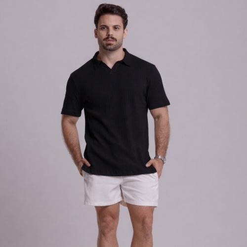 CAMISA GOLA V ELASTANO TEXTURE