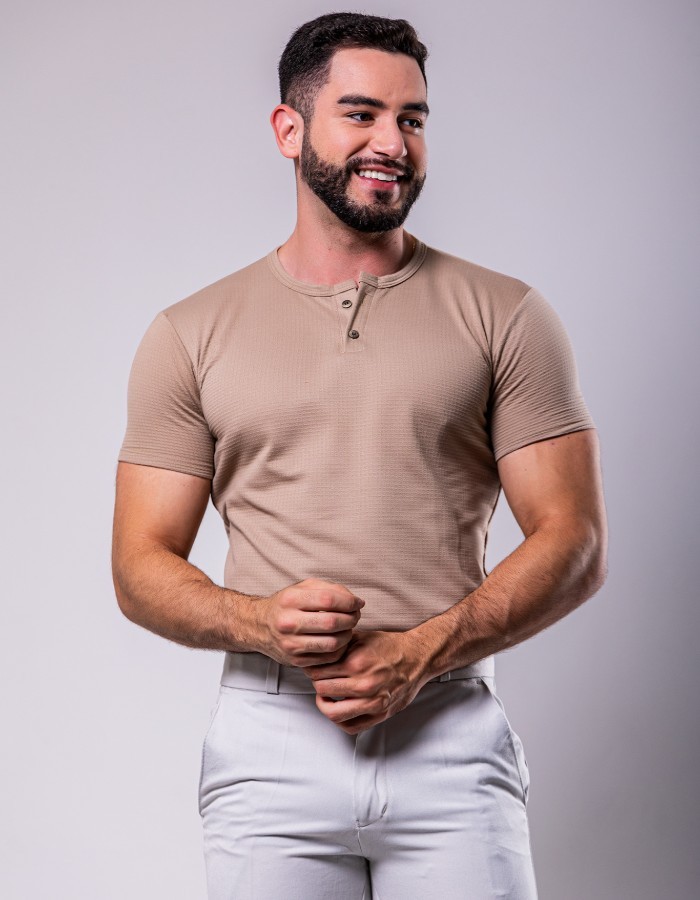 Camisa Henley Waffle