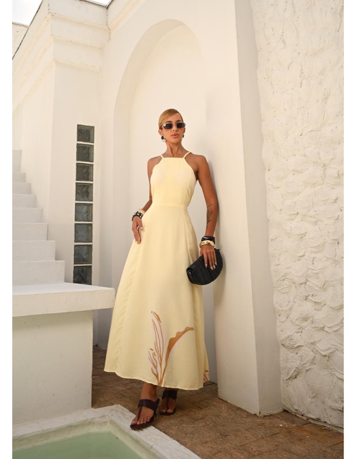 VESTIDO BARRADO / Amarra nas costas