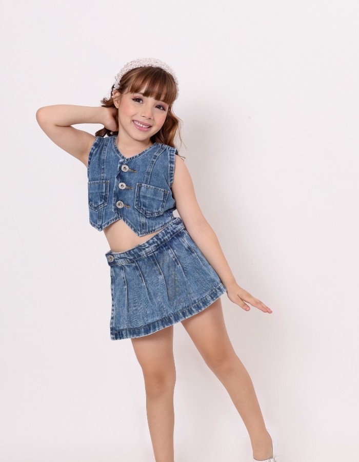 SHORT SAIA JEANS INFANTIL DESGRADEADO