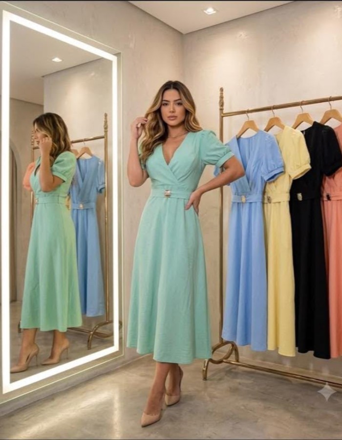 VESTIDO MIDE DE MANGUINHA