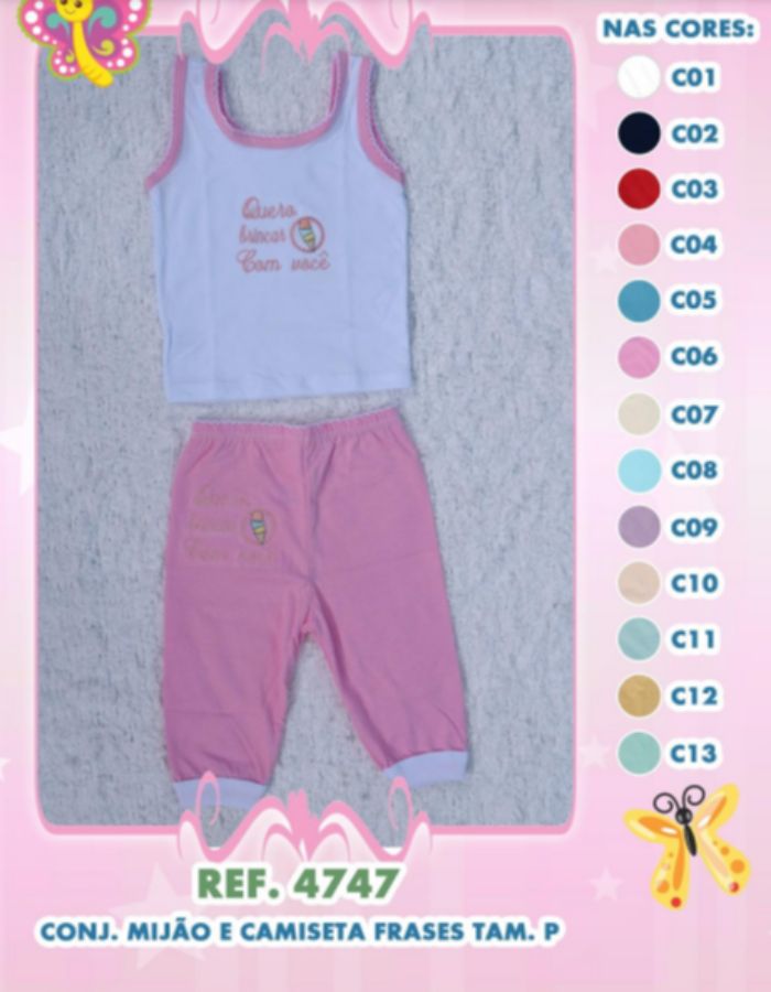 KIT CAMISA C/ CALÇA FRASES RUANYTHA BABY