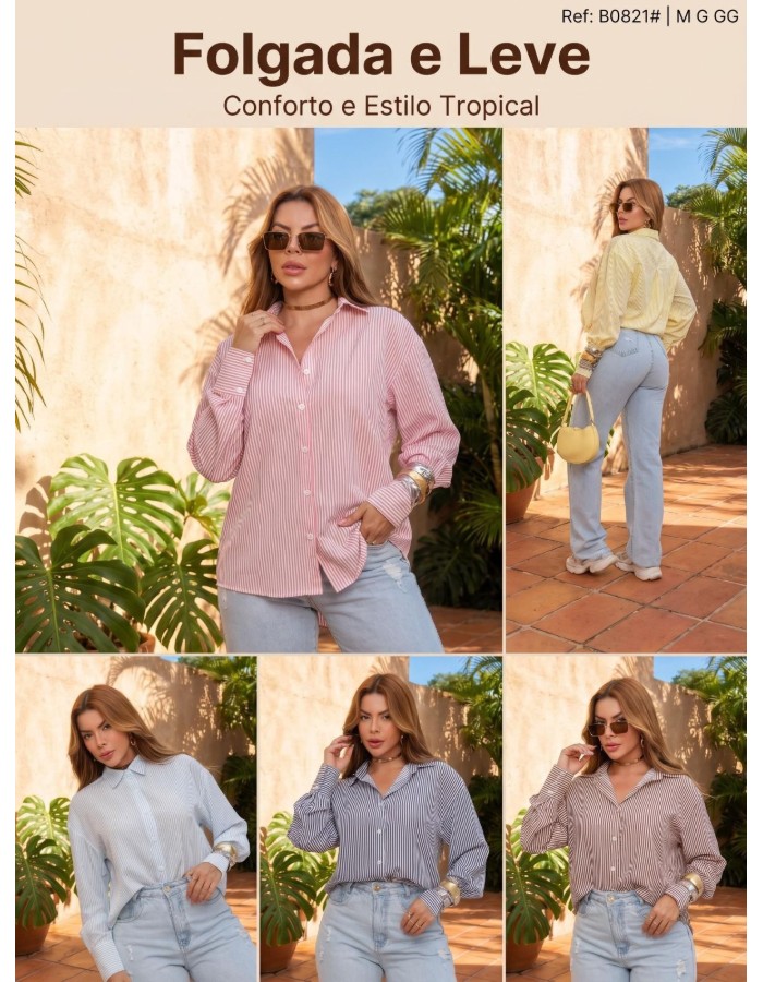 CAMISA CREPE SEDA LISTRADA