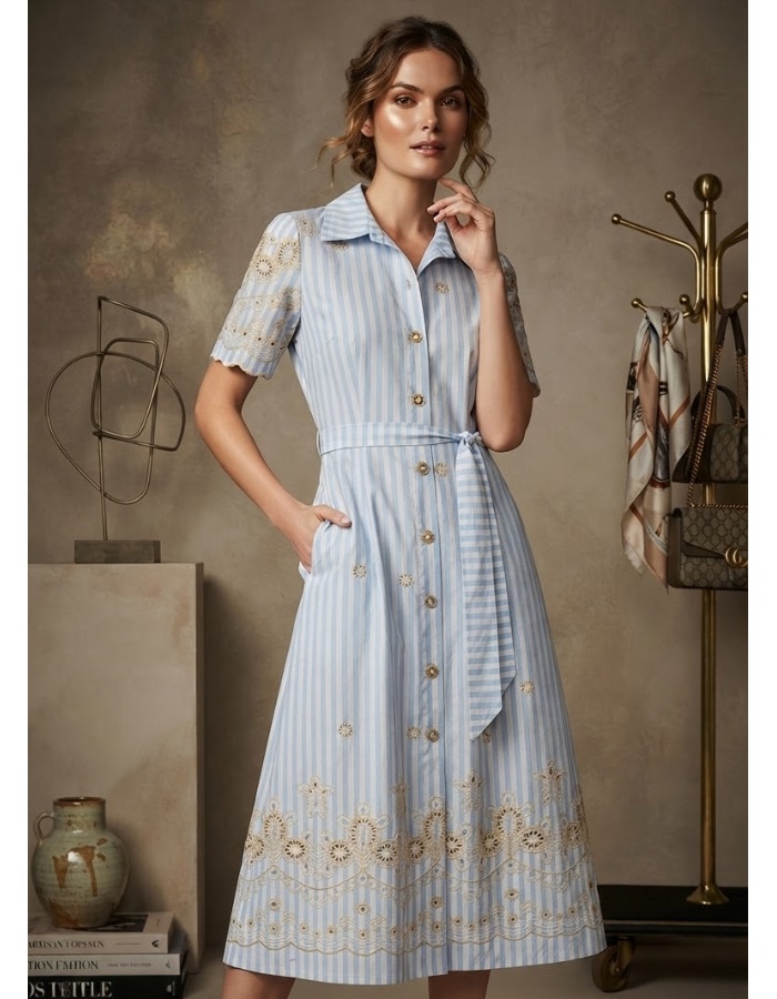 Vestido lese listrado 