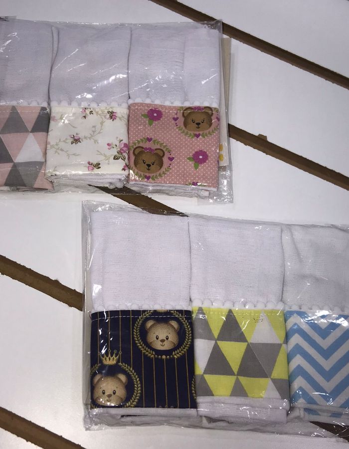 KIT 03 TOALHAS P/ CHUPETA  NICOLY BABY