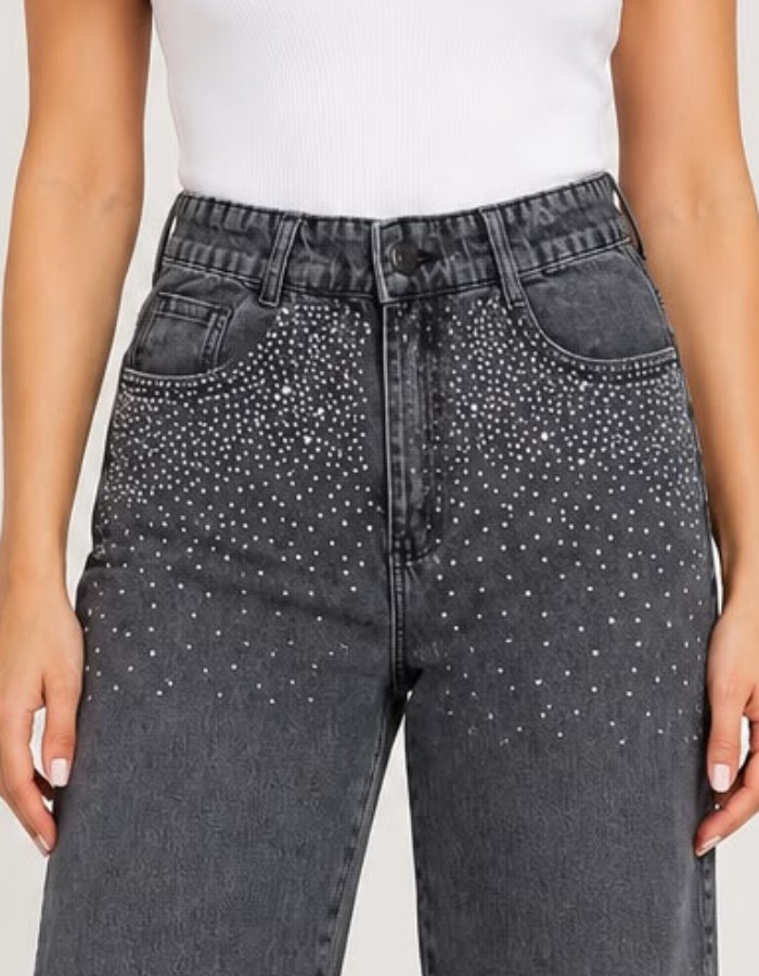 CALCA WIDE LEG SLIM STRASS