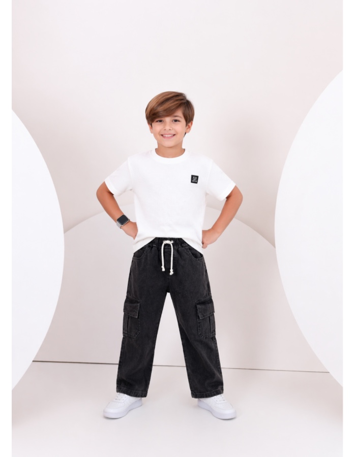 Calça masculina cargo grafite 