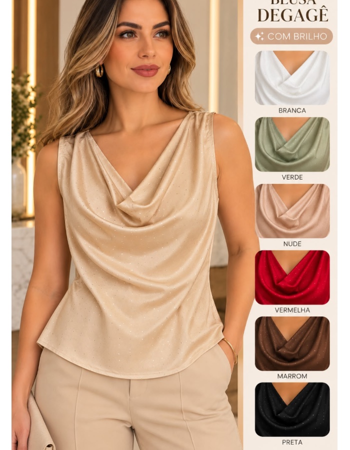 Blusa degage brilho 