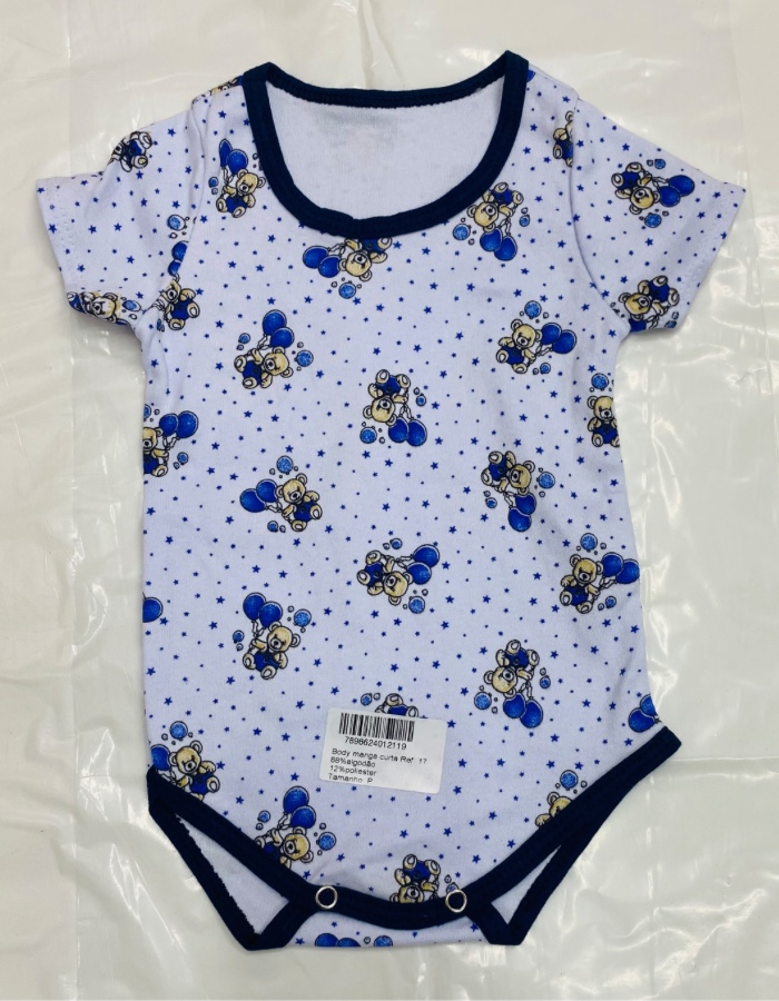 BODY MANGA CURTA 17 PEDRINHO BABY