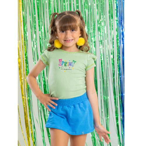 TEE Modelo Babado em Canelado Premium( AMARELO E LILAS )