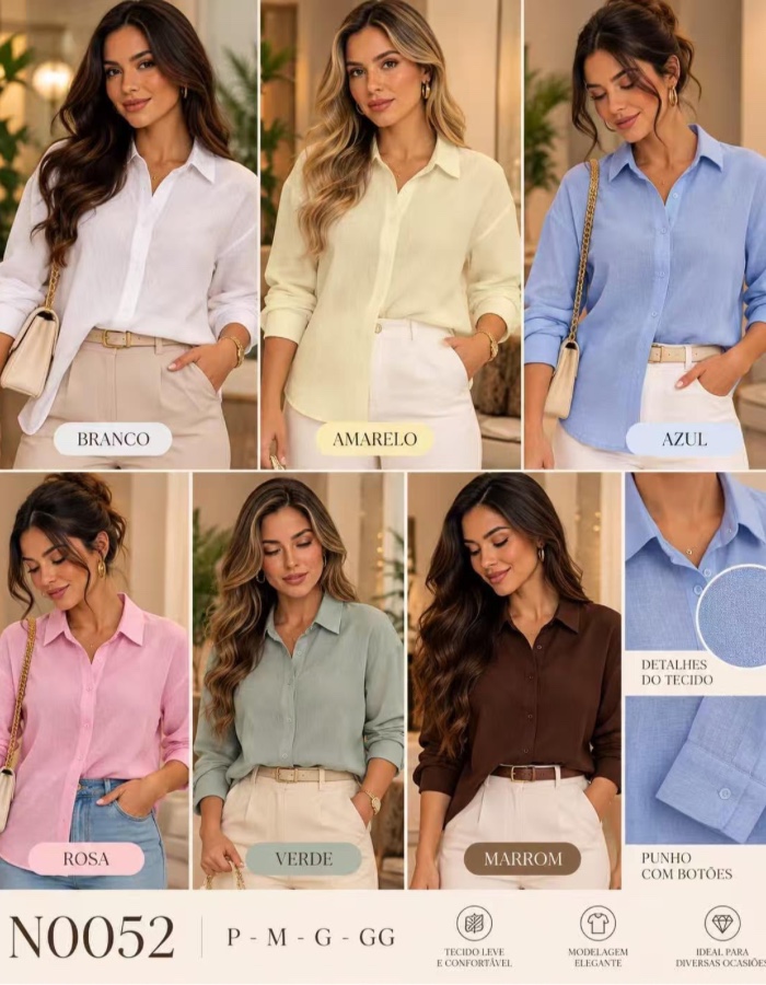 Blusa social linho 