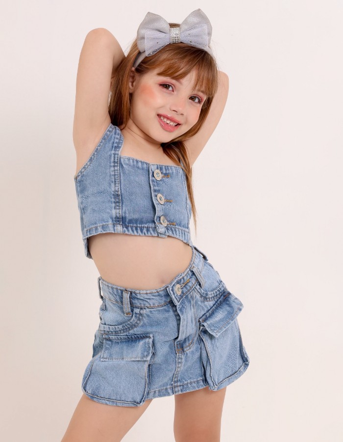SHORT SAIA JEANS INFANTIL DESGRADEADO