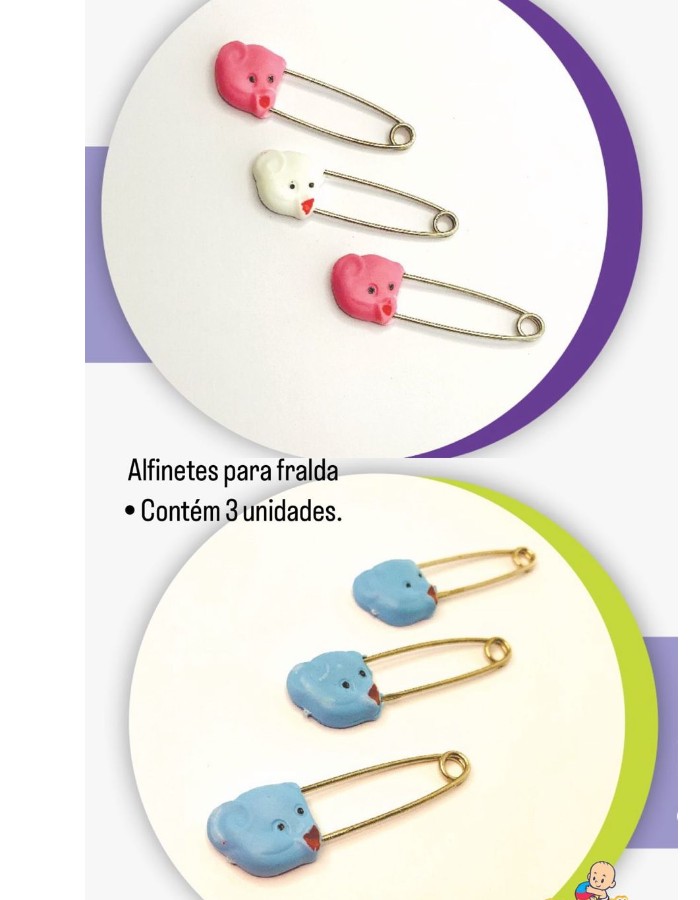 CARTELA DE ALFINETES PARA FRALDAS 