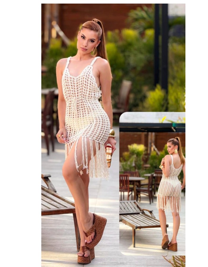 VESTIDO  CURTO CROCHE REF 04