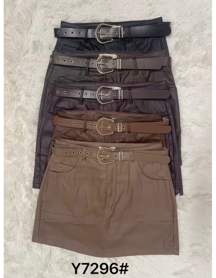 Short saia couro premium 
