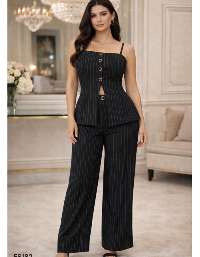 conjunto longo listras