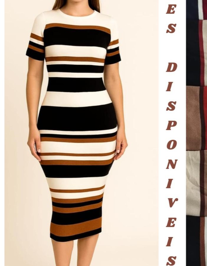VESTIDO MIDI LISTRADO