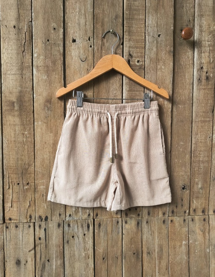 SHORT MAURICINHO DE LINHO BEGE