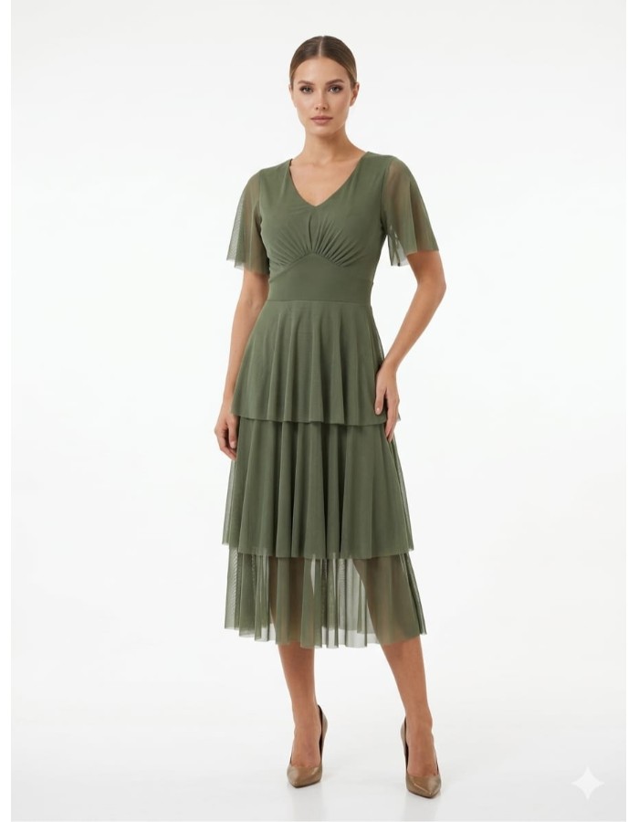 VESTIDO TULE COM LUREX  BABADOMANGA 3/4