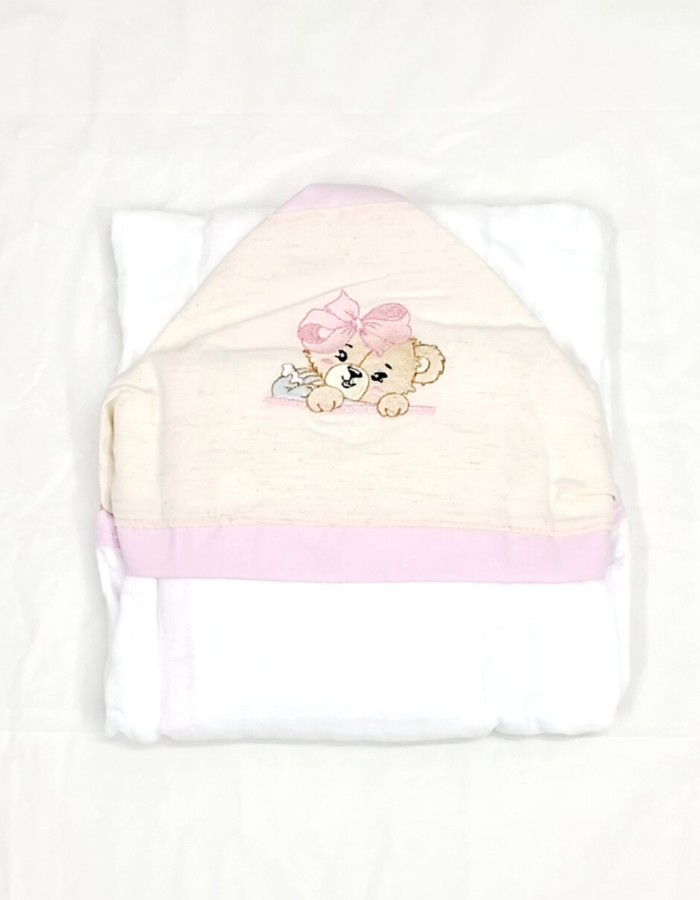 TOALHA SOFT COM CAPUZ BORDADA ATELIER 