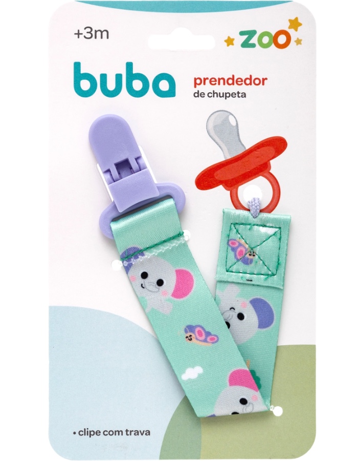 PRENDEDOR DE CHUPETA ELEFANTE ZOO BUBA 