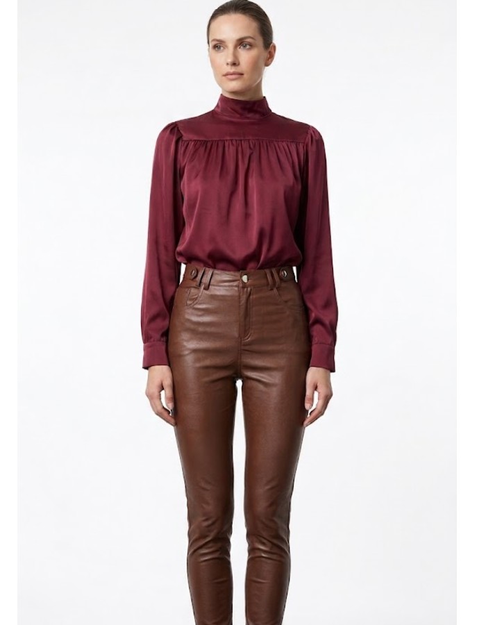 Blusa cetim manga longa 