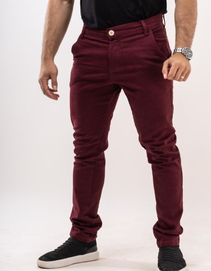 CALÇA CONFORT BORDÔ