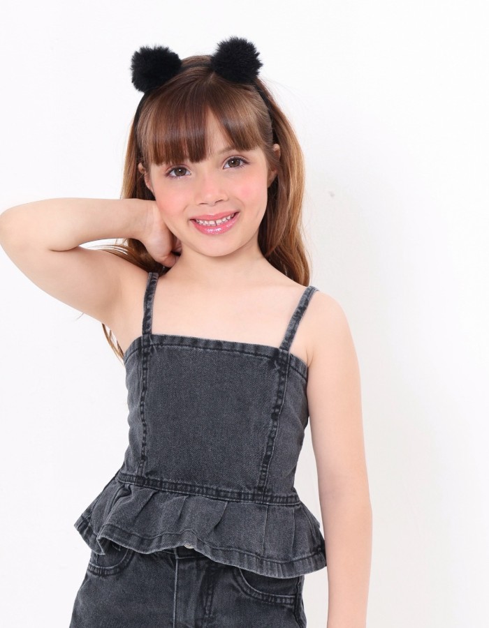 CROPPED BLACK INFANTIL DESGRADEADO