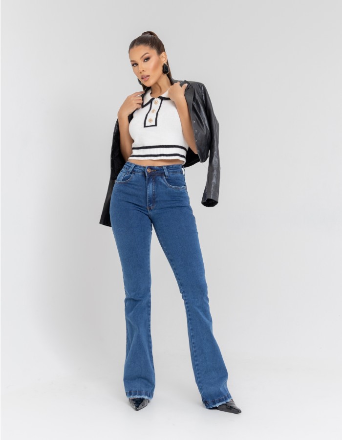 CALÇA FLARE FEM C/LYCRA