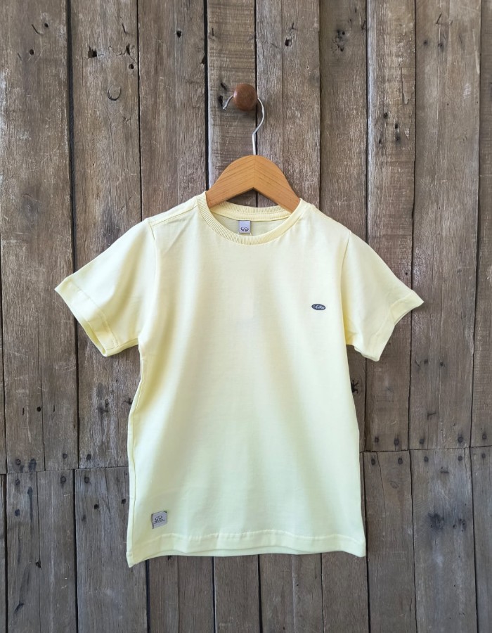 CAMISA DE ALGODÃO BÁSICA AMARELO PASTEL