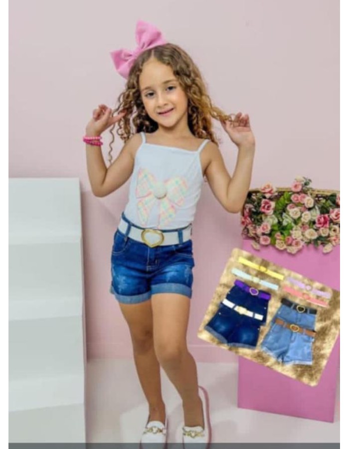 Short Feminino com cinto 